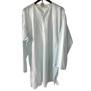 Sam Hilu’s 100% Cotton White Embroidered Kurta Women Size XL